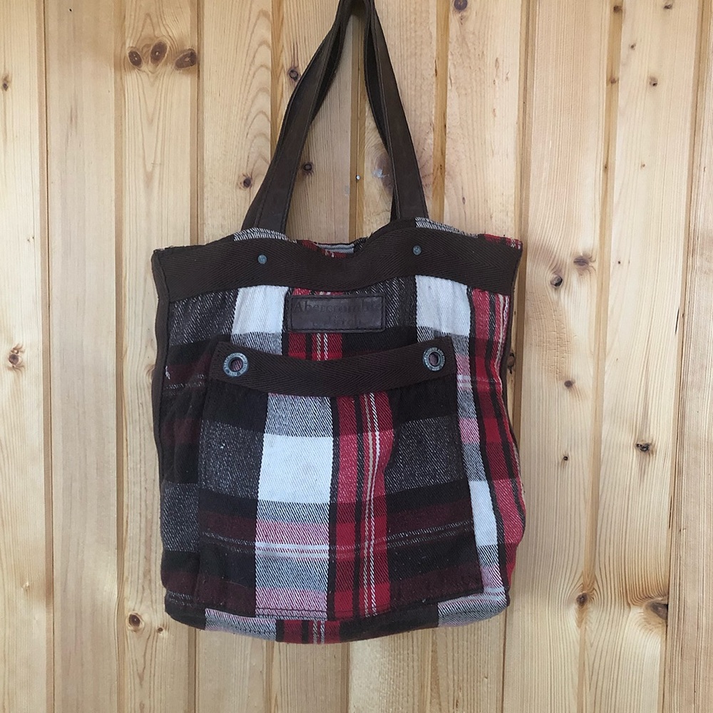 Abercrombie & Fitch Multi Plaid Flannel Bag